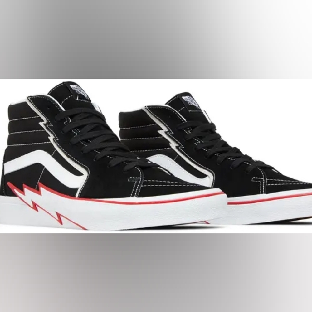 VANS Sk8-Hi Bolt Black/Racing Red Size 10.5 Men’s & 12 Women’s
